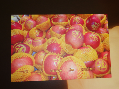 "Will my future be fruitful?" Postcard