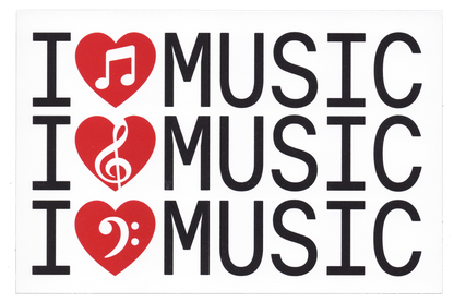 "I <3 Music" Postcard
