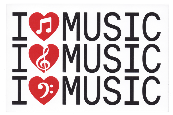 "I <3 Music" Postcard