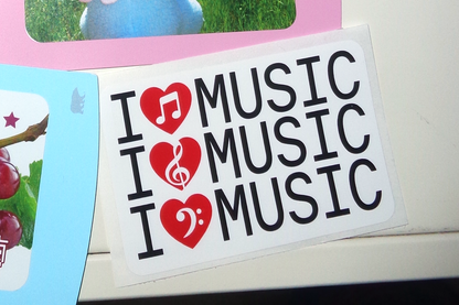 "I <3 Music" Sticker
